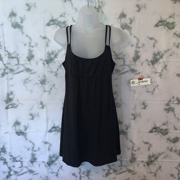 M Black Double Strap Simple Dress / Beach Cover - Picture 2 of 13